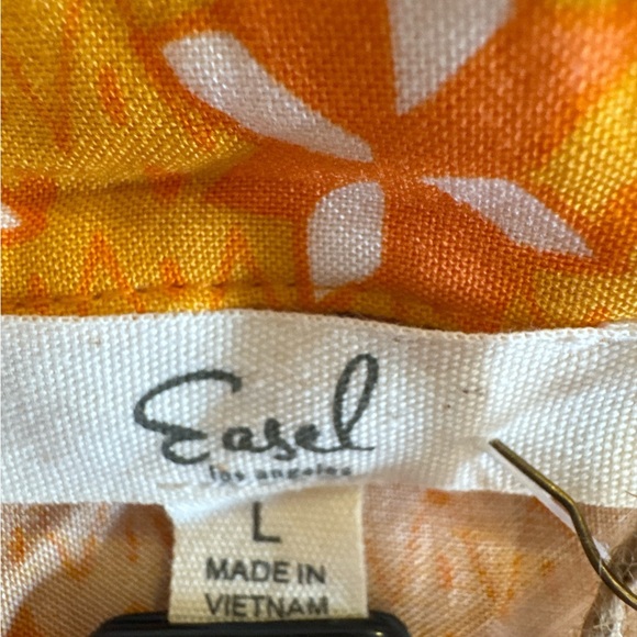 EASEL Tangerine Border Printed Challis Maxi Dress, Size L. - Picture 5 of 7
